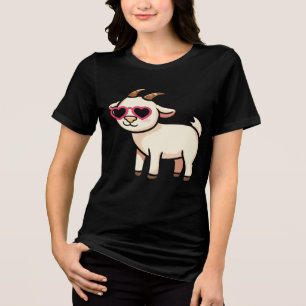Coole Ziege mit Sonnenbrille T-Shirt – Lustig Chil Tri-Blend Shirt