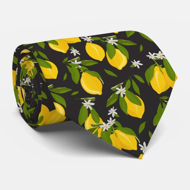 coole Zitronenfrucht, gekachelt Krawatte (Gerollt)