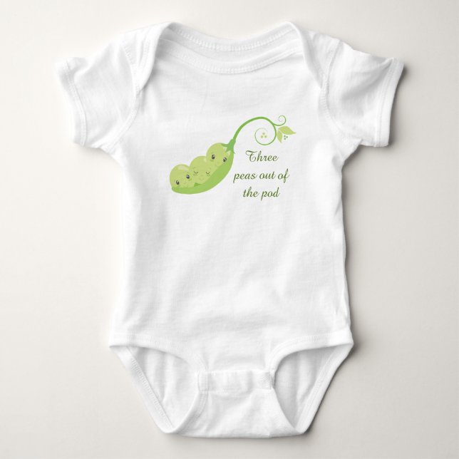 coolen drei Erbsen aus Pod hinzufügen Baby Strampler (Vorderseite)