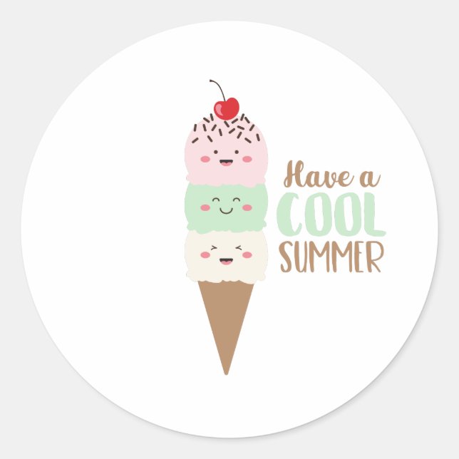 Coolen Sommer Runder Aufkleber (Vorderseite)