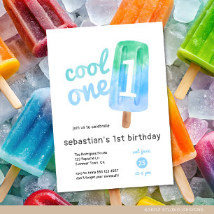 Cooler 1 Popsicle Boy 1. Geburtstag Einladung