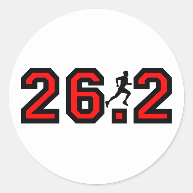 Cooler 26,2-Marathon Runder Aufkleber (Vorderseite)