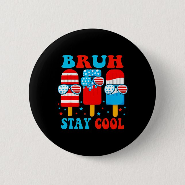 Cooler 4. Juli Popsicle Boys Men Usa Flag Amer ble Button (Vorderseite)
