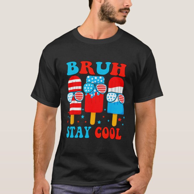 Cooler 4. Juli Popsicle Boys Men Usa Flag Amer ble T-Shirt (Vorderseite)