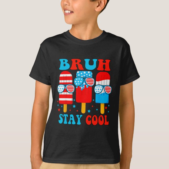 Cooler 4. Juli Popsicle Boys Men Usa Flag Amer ble T-Shirt (Vorderseite)