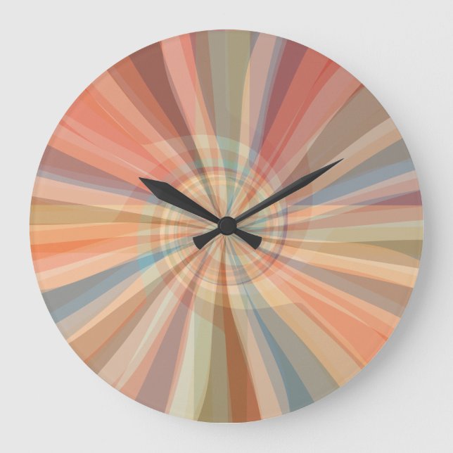 Cooler 60er Retro Abstrakt Kaleidoskop Psychedelis Große Wanduhr (Vorderseite)