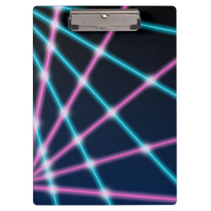 Cooler 80er Laserlicht-Show-Hintergrund-Retro Neon Klemmbrett
