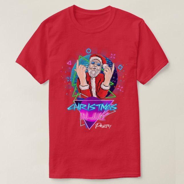 Cooler 80er Vibes Weihnachten im Juli Matching Pa T-Shirt (Design vorne)