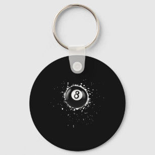 Cooler 8-Ball-Acht-Pool Billard Paint Spritzer Ei Schlüsselanhänger