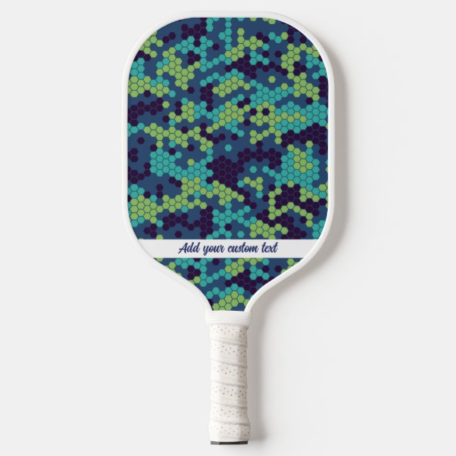 Cooler Abstrakter Blauer Honeycomb-Muster für benu Pickleball Schläger (Vorderseite)