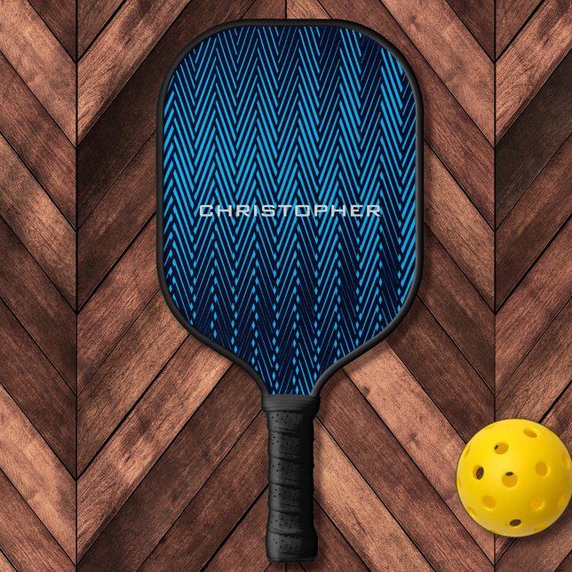 Cooler Abstrakter moderner Blue Moiré Effekt Indiv Pickleball Schläger (Von Creator hochgeladen)