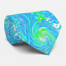 Cooler Abstrakter Retro-Aqua und Kalkgrüner Swirl