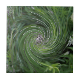 Cooler Abstrakter Retro Chartreuse Grüner Blumenwi Fliese