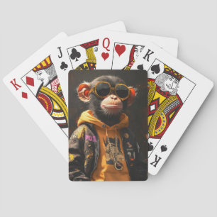 Cooler Affe in Streetwear Spielkarten