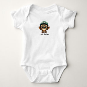 Cooler Affe mit Grüner Hat Funky Primat Baby Strampler
