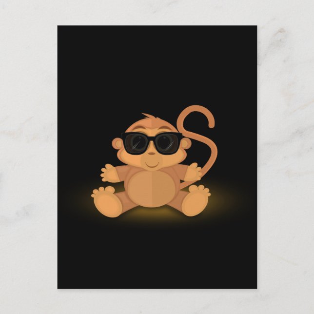 Cooler Affe Postkarte (Vorderseite)