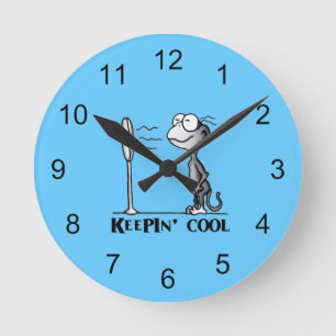 Cooler Affe Runde Wanduhr