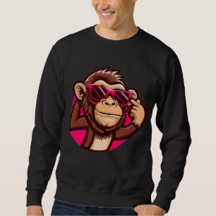 Cooler Affe schwarzer Sweatshirt