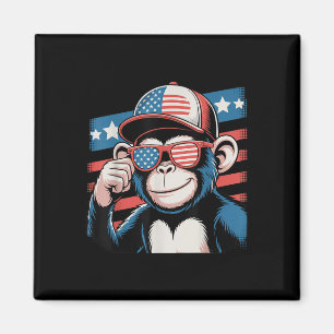 Cooler Affe - US-Flagge - Geißel Unabhängigkeit 4. Magnet