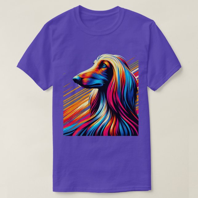 Cooler afghanischer Hund - farbenfroher Hund, afgh T-Shirt (Design vorne)