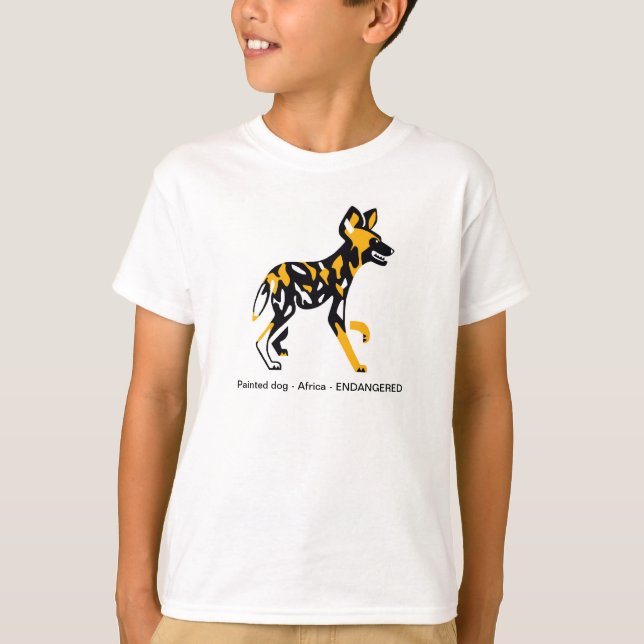 Cooler afrikanischer Wildhund - Gefährdete Tiergra T-Shirt (Vorderseite)