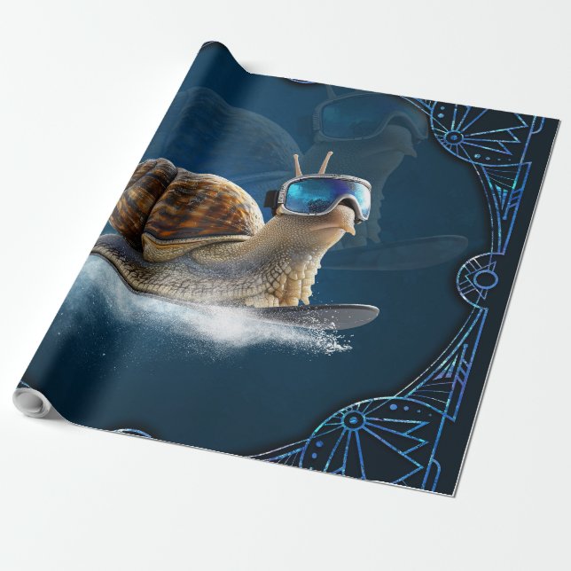 Cooler als die Erholung, die Snowboardsnail. Geschenkpapier (Ungerollt)