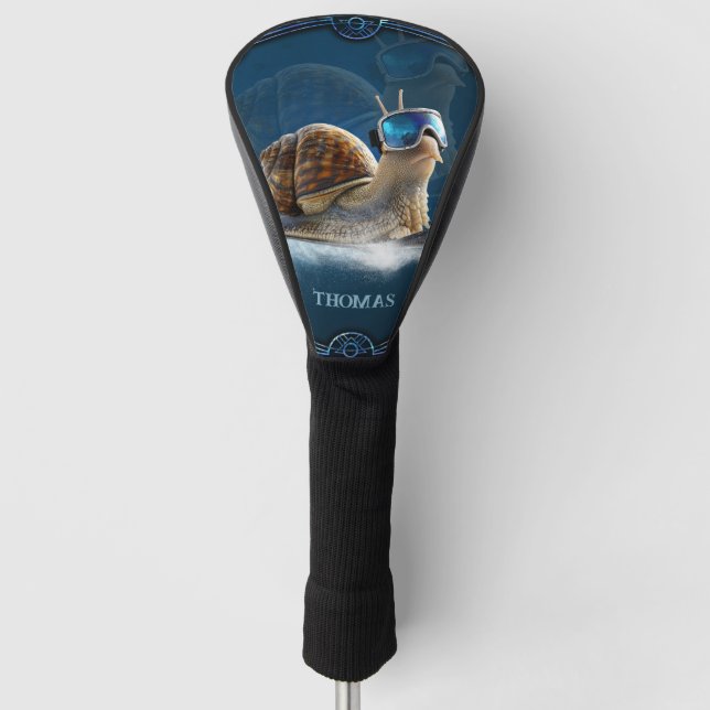 Cooler als die Erholung, die Snowboardsnail. Golf Headcover (Vorderseite)