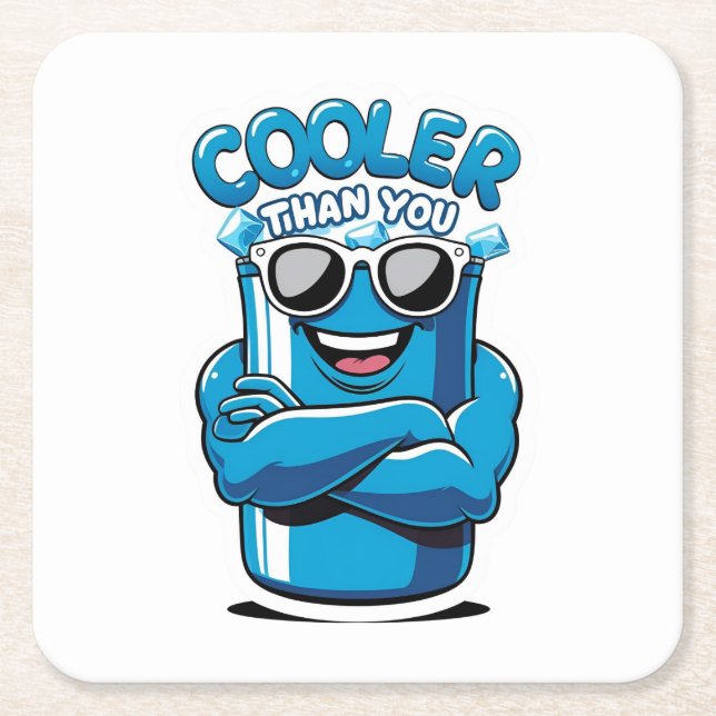 Cooler als Sie - Funny Party Cooler Design Rechteckiger Pappuntersetzer (Vorderseite)