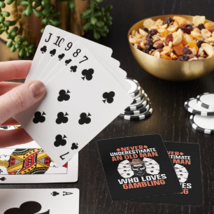 Cooler alter Mann Glücksspiel-Wortkunst Spielkarten