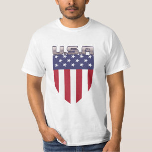 Cooler amerikanischer Flaggenschild U.S.A. T-Shirt