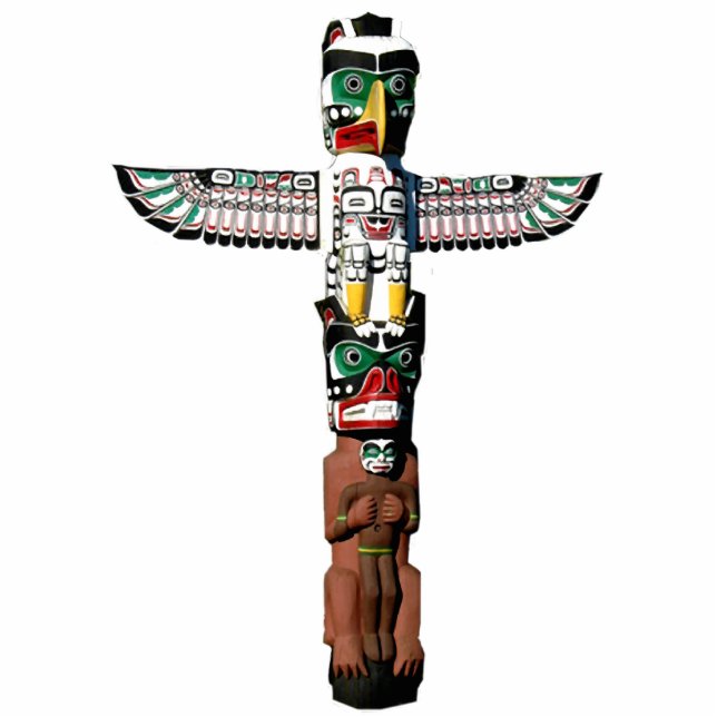 Cooler amerikanischer Totem-Pole 4 Fotoskulptur Magnet (Vorne)
