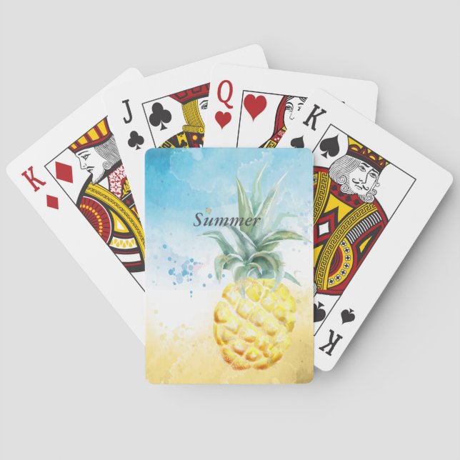 Cooler Ananas Sommer Spielkarten (Rückseite)