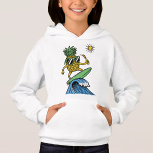 Cooler Ananas surft im Meer Lebhafter Strand Hoodie
