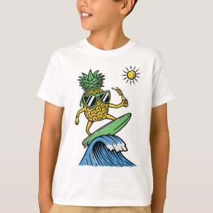 Cooler Ananas surft im Meer Lebhafter Strand T-Shirt