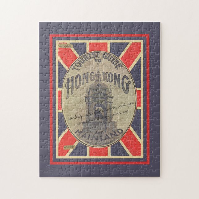 Cooler Anfahrtsweg nach Hongkong mit Union Jack   (Vertikal)