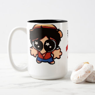 Cooler Anime-Junge Luffy One Piece Keramikbecher Zweifarbige Tasse
