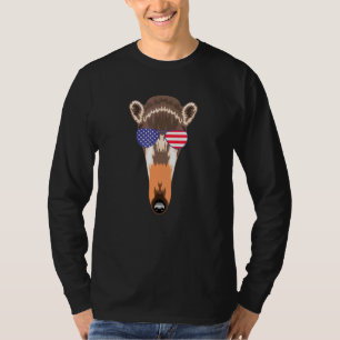 Cooler Anteater mit amerikanischer Fahne Sonnenbri T-Shirt
