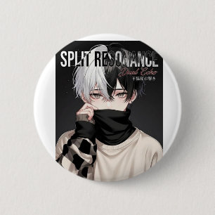 Cooler ästhetischer Anime-Junge mit zweifarbigem H Button
