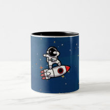 Cooler Astronaut auf der Rakete