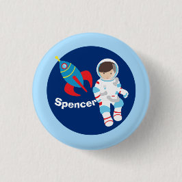 Cooler Astronautenraketenschiff Weltraum Geburtsta Button