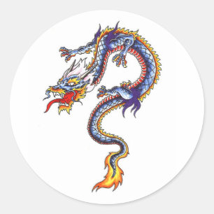 Cooler Aufkleber für Oriental Blue Water Dragon