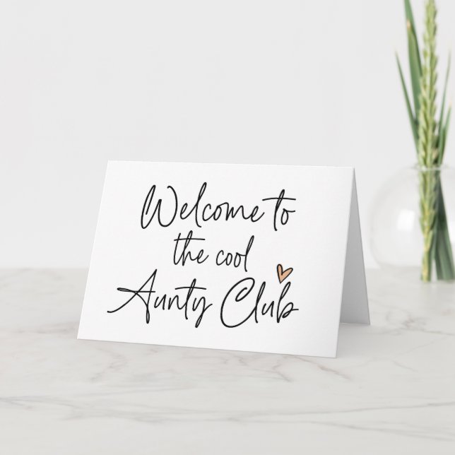 Cooler Aunty Club Neue Kindergartenkündigung Karte (Vorderseite)