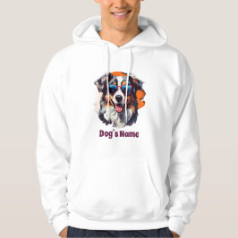 Cooler australischer Schäferhund mit Sonnenbrille Hoodie