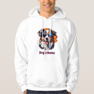 Cooler australischer Schäferhund mit Sonnenbrille Hoodie