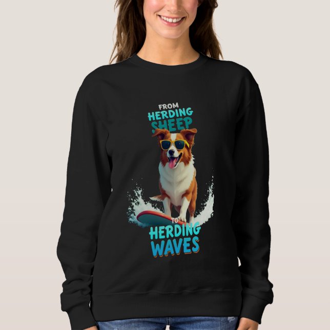 Cooler australischer Schepherd-Surfhund Sweatshirt (Vorderseite)