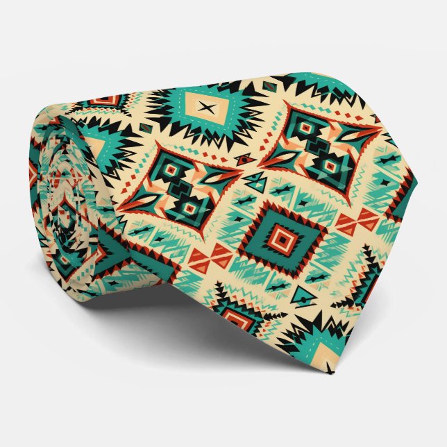 Cooler Aztec-Western-Fliesenhalsband Krawatte (Gerollt)
