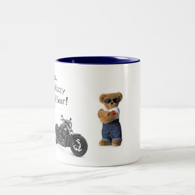 Cooler Bär mit einer netten Fahrt Zweifarbige Tasse (Mittel)
