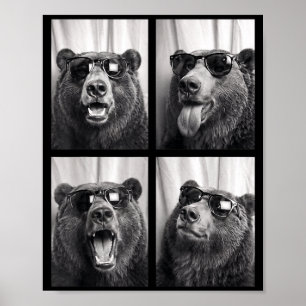 Cooler Bär Mit Sonnenbrille Photobooth Lustiger Gl Poster