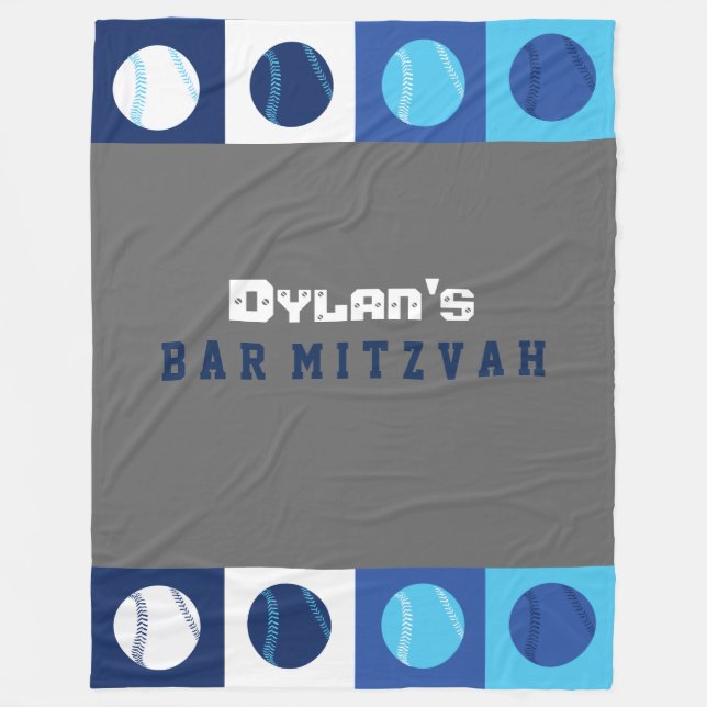 COOLER BASEBALL Bar Mitzvah Foto Op Hintergrund Fleecedecke (Vorderseite)