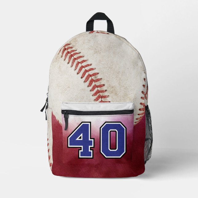 Cooler Baseball-Spieler an Schuljunge Nummer Bedruckter Rucksack (Vorderseite)
